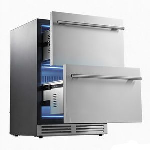 Réfrigérateur à boissons sous comptoir de 24 pouces, grande capacité, avec tiroirs en acier inoxydable 304, installation mini RV - Product Image 1