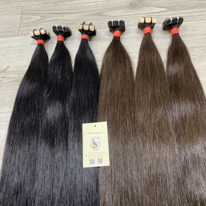 Extensiones de cabello humano vietnamita de alta calidad, superventas, cutícula alineada, marrón oscuro, negro, recto, doble dibujado, onda Natural - Product Image 3
