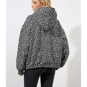 Cotton Fleece <b>Leopard</b> Hoodie Men Women Streetwear <b>Sweatshirt</b> Pullover Custom Logo OEM Bulk Supplier - Product Image 4