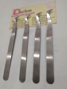 Pinces à cils en acier inoxydable japonais, marque privée, applicateur de cils, pinces courbées pour extensions de cils - Product Image 2