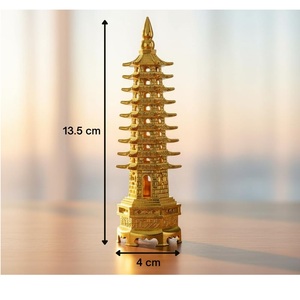 Torre Pagoda Decorativa de Latón Feng Shui para el Hogar, Oficina, Espacio de Estudio, Mesa, Escritorio, Estante, Decoración Interior Tradicional Vastu - Product Image 2