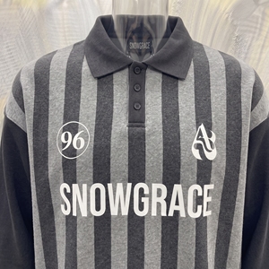 Camiseta de Béisbol a Rayas de Manga Larga Campion Snowgrace con Logotipo Bordado y Pedrería, Cuello Camisero, Corte Regular, Ropa para Adultos - Product Image 6