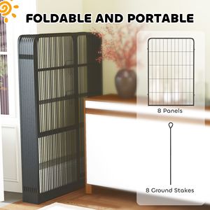 Recinto per Animali Domestici in Metallo a 8 Pannelli, Resistente, 39 Pollici, per Cani di Taglia Media e Grande, Nero - per Uso Interno in Soggiorno - Product Image 6