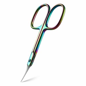 Ciseaux à cuticules à pointe incurvée, revêtement titane, pour manucure et pédicure - Product Image 1