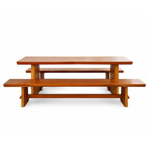 ชุดโต๊ะรับประทานอาหารไม้สักแท้แบบโมเดิร์นสั่งทำพิเศษ 6 ที่นั่ง พร้อมม้านั่ง 2 ตัว ดีไซน์มินิมอล ตกแต่งแบบธรรมชาติ สำหรับเฟอร์นิเจอร์ห้องรับประทานอาหาร - Product Image 3