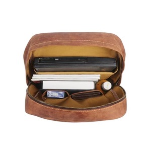 Luxury <b>Waterproof</b> Leather Laptop Bag Anti-Theft Vintage Travel Rucksack Genuine Leather Multi-Pocket LBP-0461 - Product Image 6