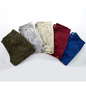 Shorts cargo baggy personnalisés pour homme en nylon/acrylique, 6 poches, taille élastique, anti-UV, respirants, noir, kaki, toile, shorts de travail - Product Image 6