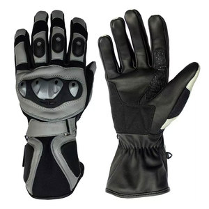 Gants de moto en cuir d'hiver durables, confortables et respirants, avec support de sécurité, sangle de poignet réglable, paume antidérapante et imperméable - Product Image 1