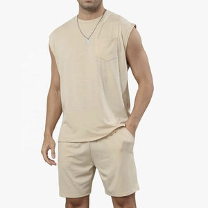 Ensemble short et débardeur personnalisé avec votre logo pour hommes – Respirant et doux – 2 pièces – Tenue de sport pour hommes - Product Image 5