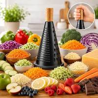 Handmatige metalen Japanse houten handgreep functionele keuken multifunctionele 3-in-1 fruit- en groenteschiller van roestvrij staal