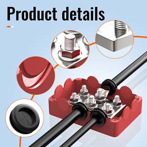 500A 2xM10 And 4xM8 Stud Busbar Distribution Block Box For <b>Auto</b> <b>Batteries</b> - Product Image 4
