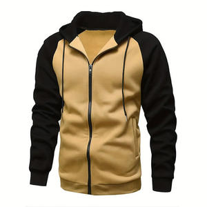 Sweat-shirts à fermeture éclair pour hommes, coupe classique confortable, prix compétitifs, vêtements d'extérieur de haute qualité, fermeture éclair, logo personnalisé, capuche bicolore - Product Image 2