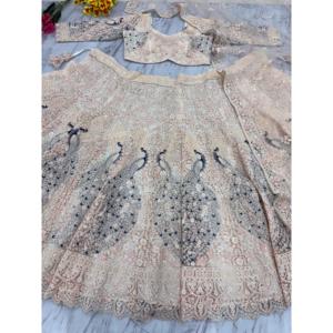 Most Trending <b>Beautiful</b> Wedding Apparel Lehenga Choli with Thread Embroidery - Product Image 6