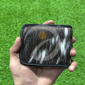 Top Quality Cowhide Hair <b>Wallet</b> Mens Handmade Pocket Card <b>Holder</b> With Authentic Natural Fur Texture - Product Image 1
