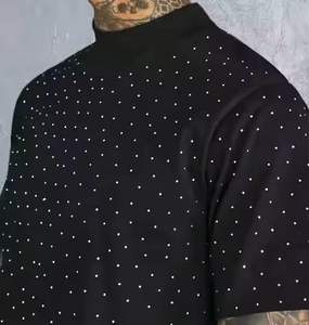 เสื้อยืดทรงหลวมสไตล์วินเทจ ปรับแต่งได้ ล้างสีแบบแอซิดวอช สำหรับผู้ชาย ผ้าฝ้าย 100% ป้องกันการยับ คอโอ แขนสั้น ทรงพอง - Product Image 2