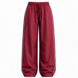 Latest Design Women Casual Winter Wide Leg Jogger <b>Trousers</b> <b>Elastic</b> <b>Waist</b> Lightweight Canvas Sportswear Full Length Loose Fit - Product Image 1
