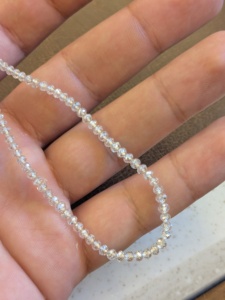 Lab Grown White Diamond Rondelle Beads AAA Faceted 2.5-3.2mm Loose Certified Made in India Wholesale Supplier for Jewelry Making - Product Image 4