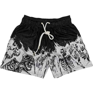 Shorts de bain pour hommes en toile 100% coton, taille élastique avec cordon de serrage, séchage rapide, écologiques et respirants - Product Image 1