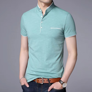 Camiseta de Lona Sólida de Alta Calidad 100% Algodón con Logotipo Bordado Personalizado para Hombre, Ropa Deportiva Casual, Ropa Urbana de Secado Rápido - Product Image 5
