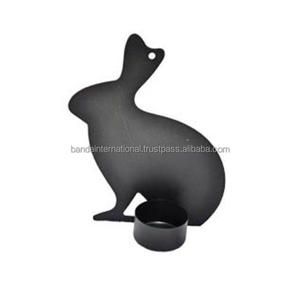 Iron Rabbit Design <b>Wall</b> Hanging Votive <b>Candle</b> Holder With Black Powder Coating Finished For <b>Lighting</b> Home Decoration - Product Image 1