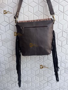 Western Cowhide Fur Leather Western Style <b>Bag</b> Hand Tooled Carving Fringe <b>Bags</b> New Design Hot Selling Shoulder <b>Bags</b> for Women - Product Image 3