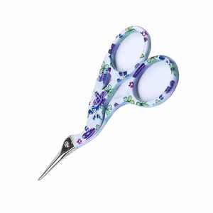 Flower Paper Coated Handle Embroidery Scissor Crane Type Vintage Scissor Handmade Craft German Stainless Steel <b>Small</b> Scissors - Product Image 2