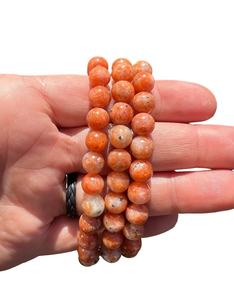 Hot Sale Premium Grade Feng Shui Orange Calcite Crystal Beaded <b>Bracelet</b> Handmade Women's Men's Natural Healing Stone <b>Elastic</b> - Product Image 2
