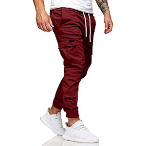 Wholesale Men's Outdoor Casual Sports Trousers & Sweatpants Canvas <b>Fabric</b> Breathable 100% Polyester Solid Color - Product Image 4