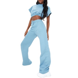 Mid-Waisted Drawstring <b>Men's</b> Lightweight <b>Baggy</b> Flared Wide Leg Sweatpants 2026 - Product Image 2