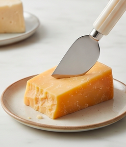 Juego de servidores de queso y mantequilla de acero inoxidable con mango de resina de diseño plateado, utensilios de cocina, cubertería de mesa. - Product Image 6