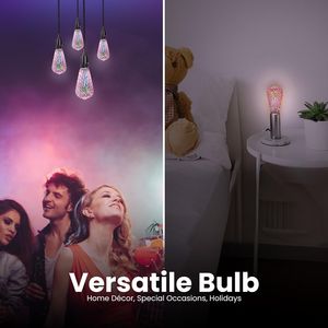 Lampadina LED 3D Effetto Fuochi d'Artificio Multicolore ST19/PRISM/LED, Confezione da 1 - Illuminazione Decorativa - Product Image 5