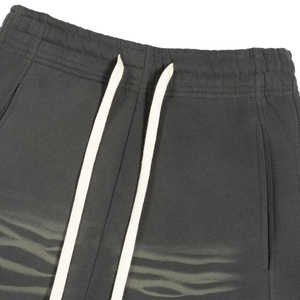 Pantalon de survêtement plissé gris foncé pour homme, taille élastique avec cordon de serrage, coupe décontractée, tricoté mi-lourd, style automne - Product Image 3