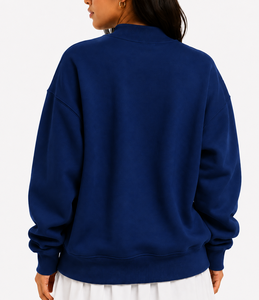 เสื้อสเวตเชิ้ตคอเต่าโอเวอร์ไซส์สำหรับผู้หญิงจาก Voren Wholesale ลายดอกไม้พิมพ์ลายฉลุ พร้อมปักโลโก้ตามสั่ง สวมใส่สบาย - Product Image 3