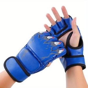Guantes de MMA de Cuero Premium para Grappling, Guantes de Entrenamiento con Dedos Descubiertos, Agarre Fuerte, Personalizables con Logotipo y Diseño AI-MG-903 - Product Image 4