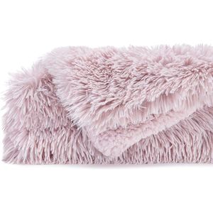 Premium Solid Aubergine 50\" X 65\" Faux Long Fur <b>Throw</b> Blanket Soft and Fuzzy <b>for</b> Bed or <b>Couch</b> - Product Image 4
