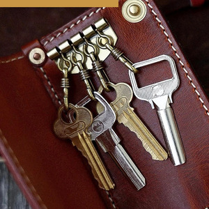 Handmade leather key chain case with reinforced stitching and premium quality finish leather key ring <b>wallet</b> key case <b>wallet</b> - Product Image 5