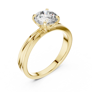 Bague solitaire en diamant de culture, bague de fiançailles classique minimaliste, élégante bague de mariée en diamant pour femme - Product Image 2