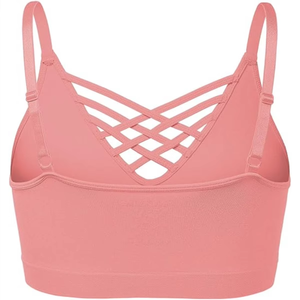 Women <b>Strappy</b> Cross Back Sports Bra Padded Yoga Gym Fitness Workout Activewear <b>Top</b> Wholesale Women Athletic Training Bra Gym Bra - Product Image 5