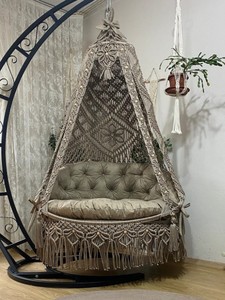 Macrame brown double <b>swing</b> chair,Garden macrame <b>swing</b>,Macrame rocking chair,Macrame <b>round</b> chair,Macrame patio <b>swing</b> - Product Image 1