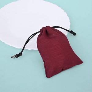 Custom Logo Cotton Canvas <b>Drawstring</b> <b>Pouch</b> Reusable Packaging Bag for Jewelry Gift Clothing - Product Image 2