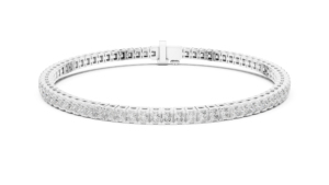 Women Jewelry Hip Hop Real Solid 14k <b>Rose</b> <b>Gold</b> Lab Grown Princess Cut Diamond Tennis Chain Bracelet - Product Image 6