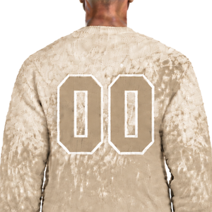 Pull-over en maille dégradé taupe et blanc pour homme, col rond, manches longues, personnalisé, style streetwear décontracté, mode hiver, vente en gros - Product Image 4