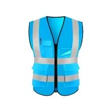 Gilet de travail réfléchissant pour homme, uniforme de sécurité en polyester avec plusieurs poches et panneaux en maille, design haute visibilité - Product Image 6