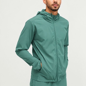 Survêtement Homme Vert Imprimé Respirant à Manches Longues avec Capuche, Fermeture Éclair, Poches Latérales, Couleur Unie, Léger, en Polyester, Style Sportif - Product Image 3