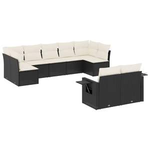 Grand ensemble de canapés de jardin modulaires en rotin PE noir, élégant et durable, mobilier d'extérieur - Product Image 2