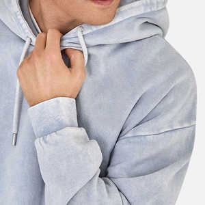 Sudadera con capucha estilo streetwear, desgastada, de algodón mezclado grueso, personalizada y a la moda. - Product Image 3