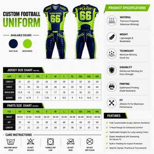 Uniforme moderno de fútbol americano, tela de alta calidad diseñada para un uso duradero en sesiones de entrenamiento y partidos. - Product Image 4