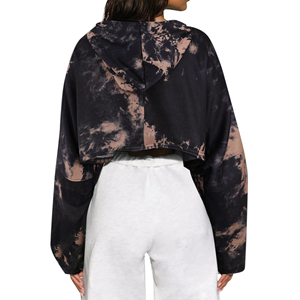Sudadera con Capucha Corta Personalizada para Mujer, Sudadera Holgada de Forro Polar, Ropa Deportiva Informal, Estilo Urbano, Tie Dye, Impermeable, Ecológica, OEM, ODM - Product Image 3