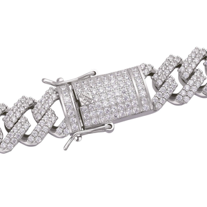 Luxury Iced Cuban Link Chain <b>Necklace</b> 925 Silver Diamond Curb Chain Bold <b>Statement</b> Jewelry For Men And Women Premium Fashion - Product Image 2