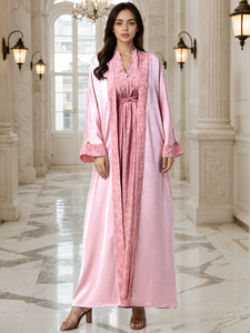 Vestido abaya modesto estilo Dubái, vestido de lujo para mujeres, abaya musulmana de lujo, fabricante mayorista con logotipo personalizado OEM ODM. - Product Image 5